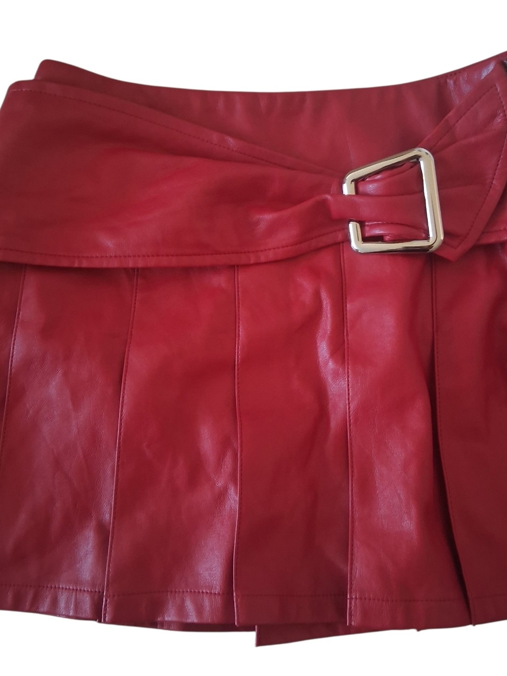 I.AM.GIA Red Faux Leather Mini Skirt
